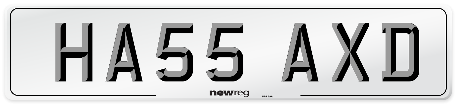 HA55 AXD Number Plate from New Reg